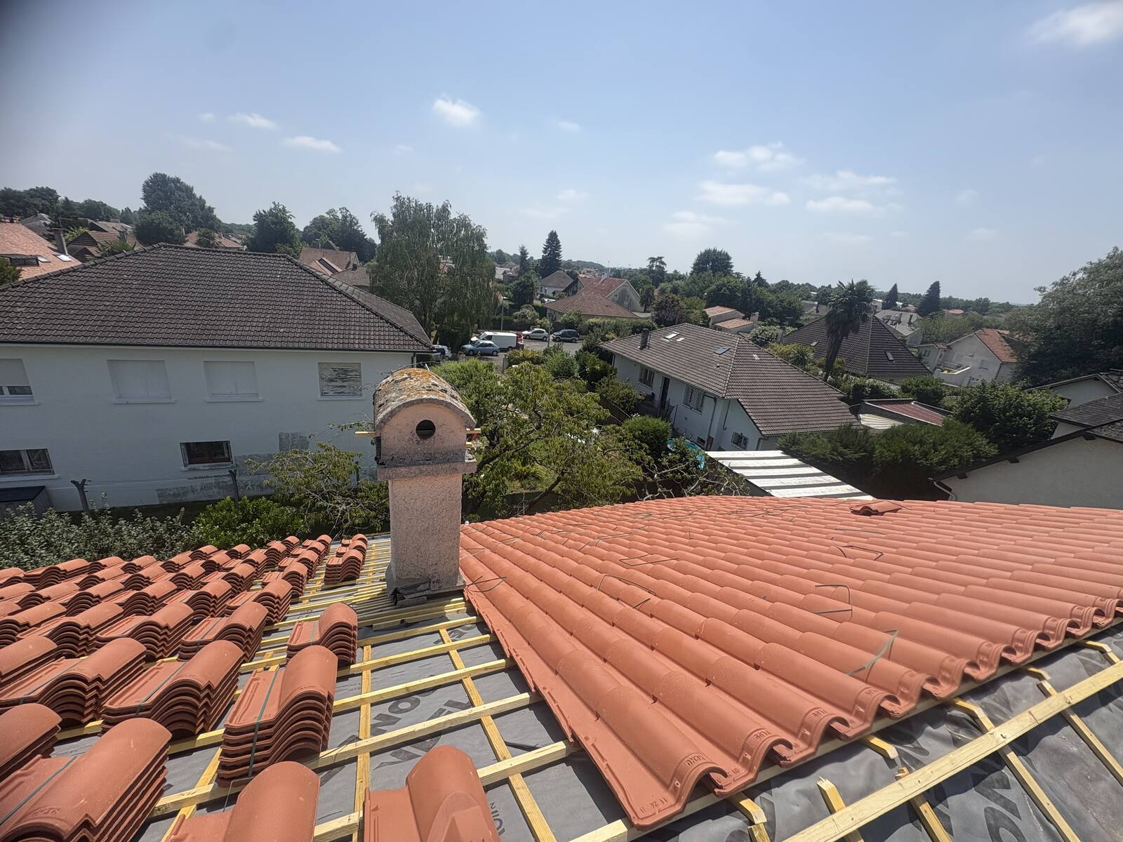 Toiture en cours de repose, chantier Toiture Pro Clean